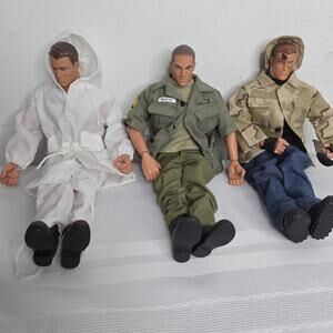 Vintage 1996 Hasbro G.I. Joe 12" Action Figures Lot of 3 - Arctic, Army Martin,